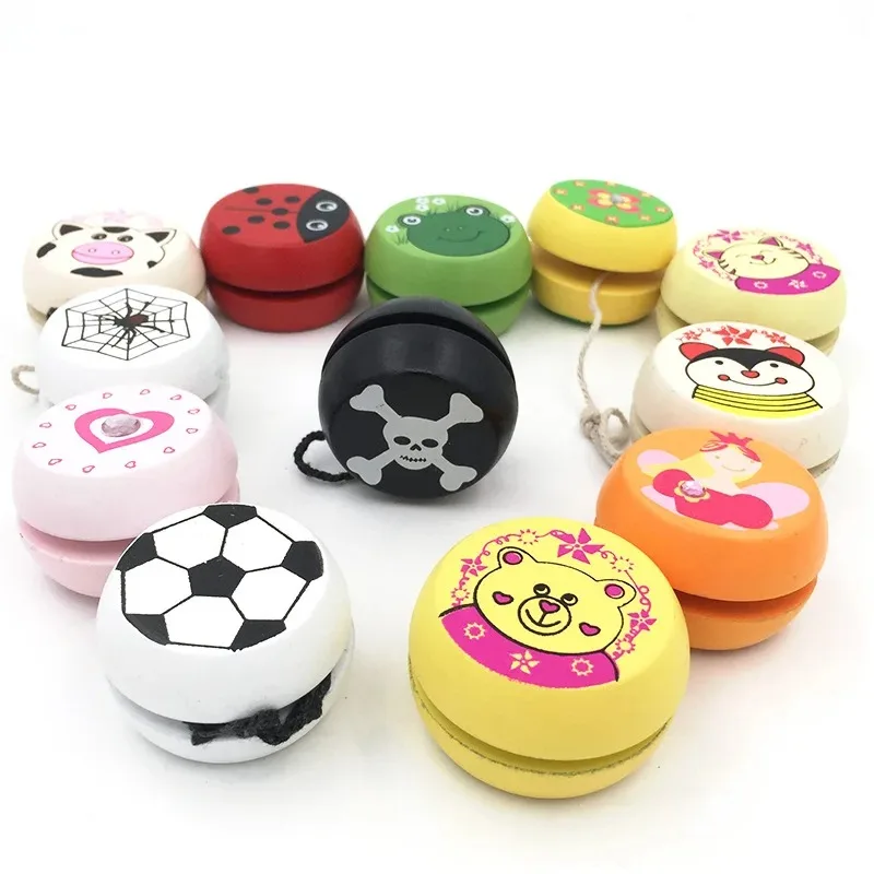 Yoyo Ball Cute Cartoon Animal Prints Ladybug Toys Kids Yo-Yo Ball Creative Yo Yo Toys Child's Favorite Wooden Yoyo Childhood Toy