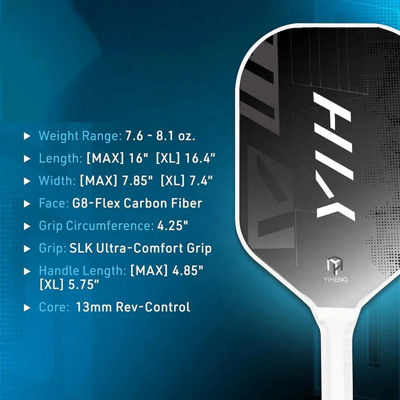 YIH Sport Selling In Stock Adult Professional Carbon Fiber Elongated Pickleball Paddle USAPA Standard