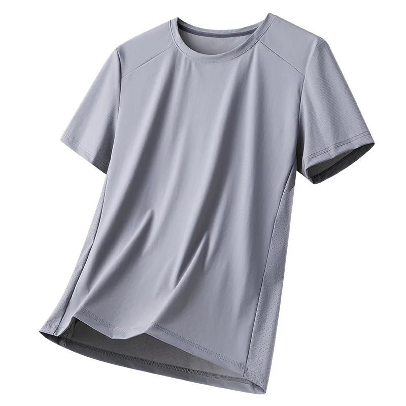 아이스 실크 반팔 남성용 아이스 실크 아이스 센서티브 메쉬 속건 통기성 아웃도어 스포츠 사이클링 하이킹 반팔