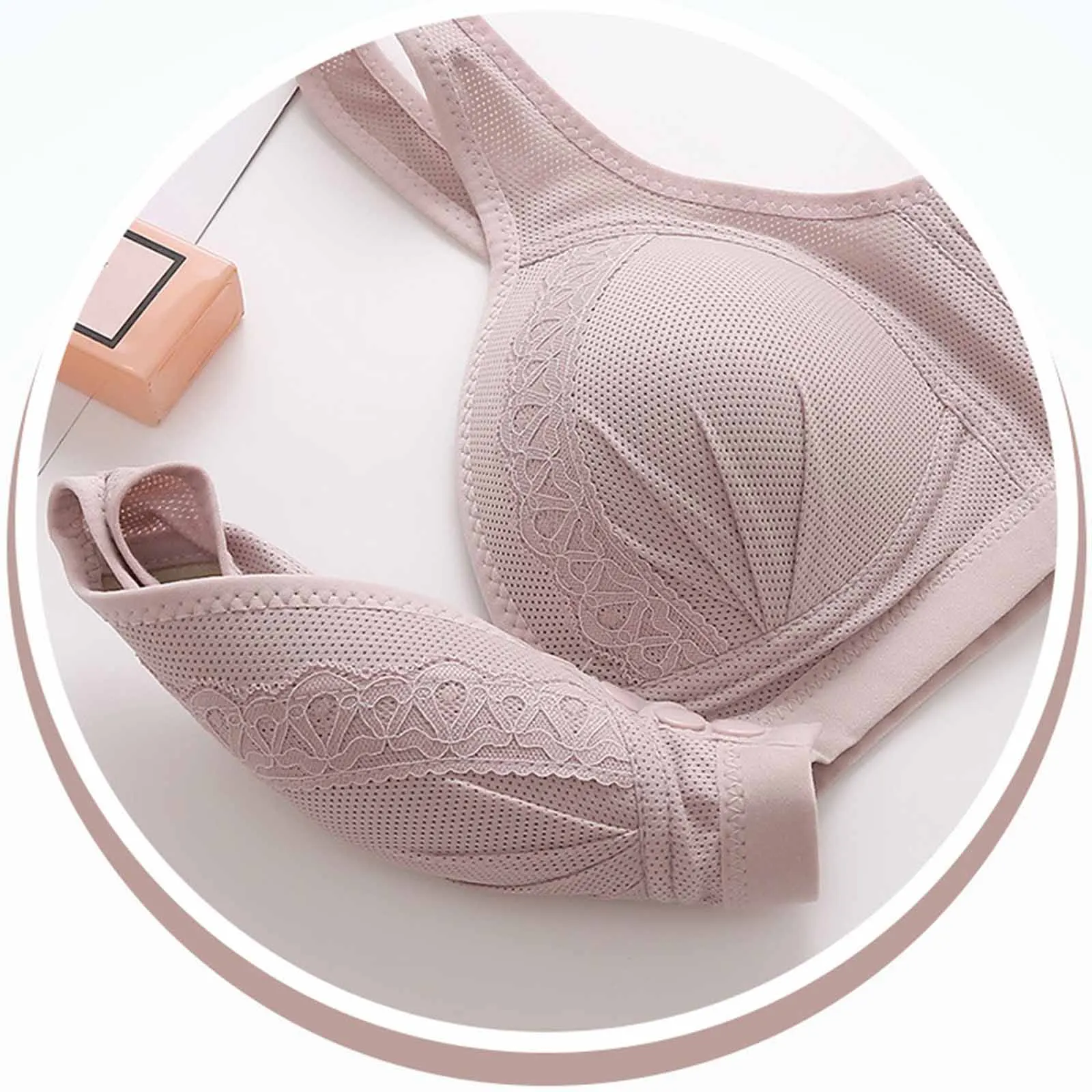 Mama Vorne Offen Still-Bh Mutterschaft Baumwolle Stillen Schwangere Frauen Bralette Draht Freies Mutter Unterwäsche Stillzeit Kleidung – Detail 2