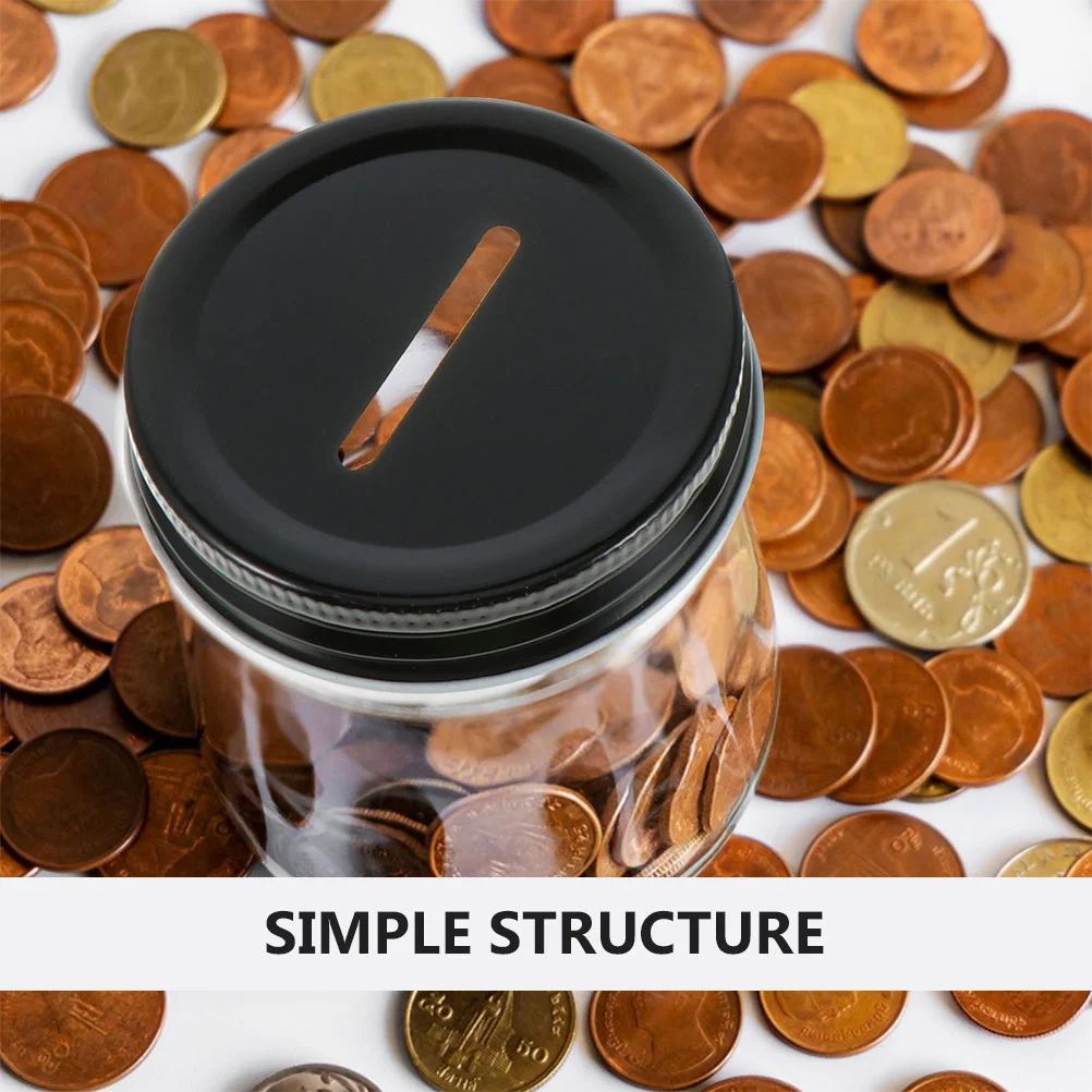 15Pcs Tinplate Covers Mason Jar Coin Bank Canning Lids Money Jar Caps Wide Mouth Jar Lids Regular Mouth Jars Home Decor Money 5