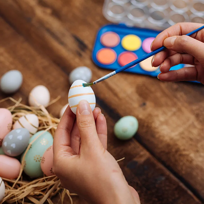 20PCS 3,5-9cm Weiß Schaum Ei für Home Ostern Party Dekoration DIY Handwerk Eier Urlaub Dekor, handgemachte Malerei Kinder Gefälligkeiten – Detail 2