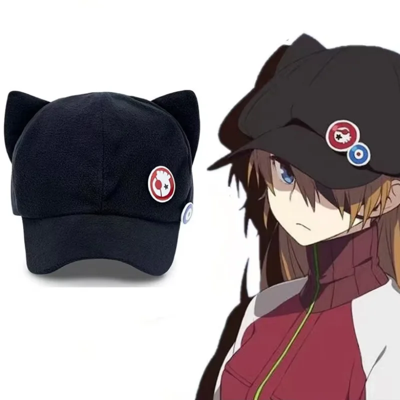 Neon Genesis Evangelion: Asuka Langley Soryu | Cat Ear Baseball Cap Cosplay Accessory 12 Neon Genesis Evangelion-Inspired Asuka Langley Soryu Cat Ear Baseball Cap Cosplay Accessory for Girls