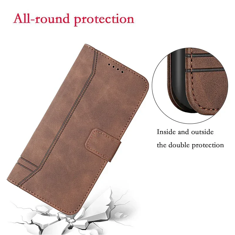 Matte Leather Wallet Case for Redmi Note 14 14 Pro Note 13 Pro Redmi 12 11 10 9 14C 13C 12 12C 10 for Leather Wallet Case