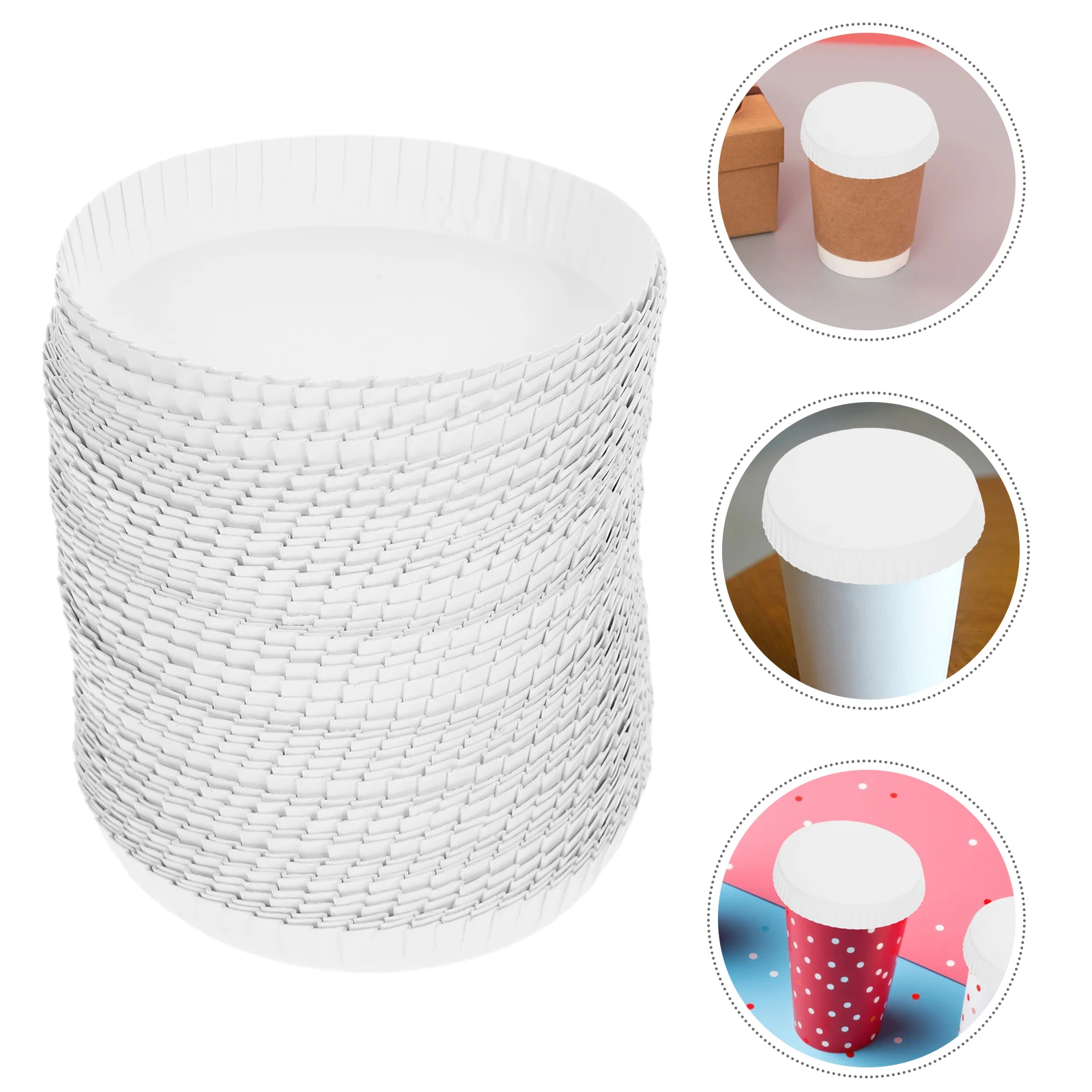 100Pcs Disposable Paper Cup Covers Hot Cup Lids Drinking Lids Beverage Caps Paper Mug Cover Coffee Lid Tops Juice Covers