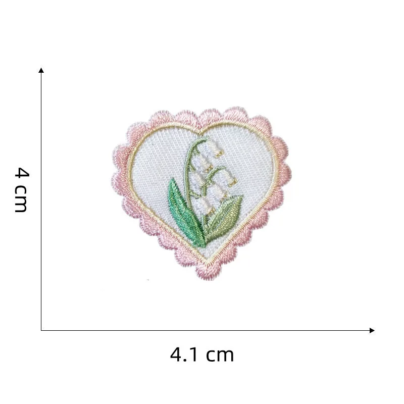2pcs/set Flower & Letter Embroidered Iron-on Patch, Modern Polyester Heart  Design DIY Clothing Accessory For DIY