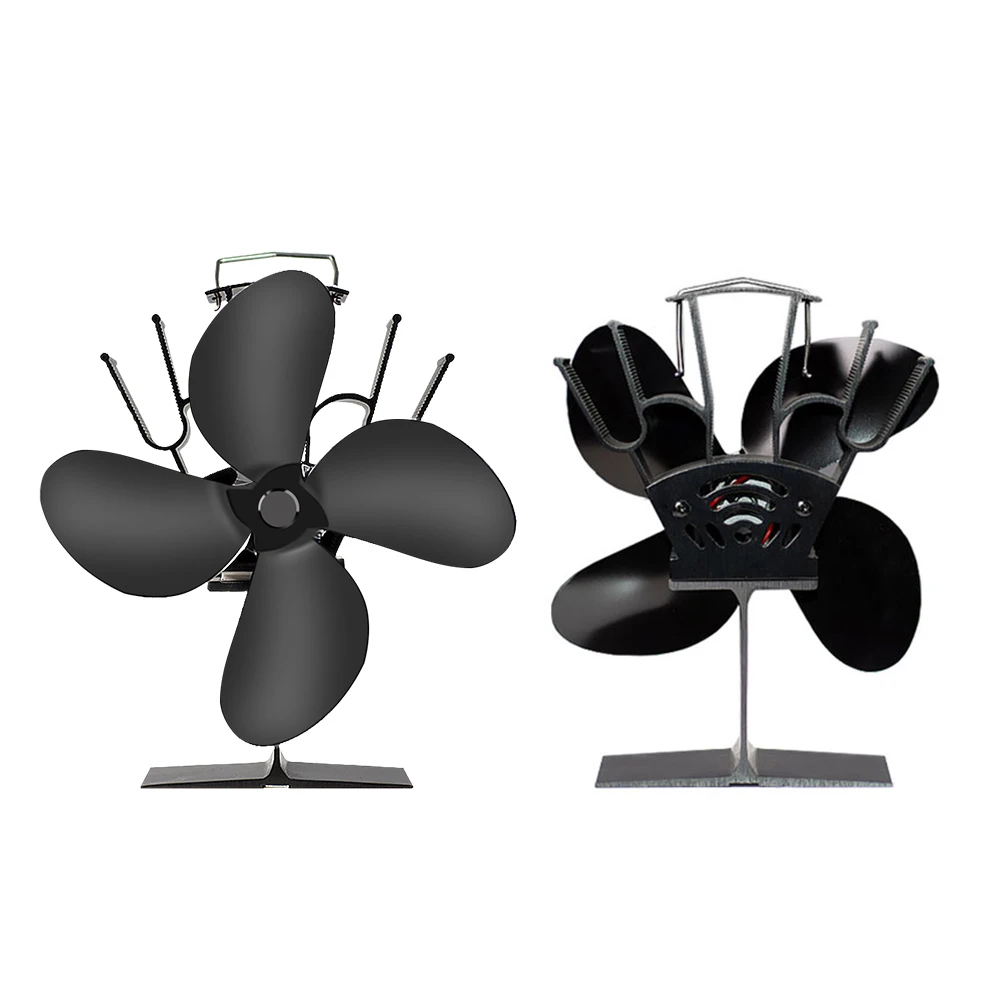 Stove Fan 4 Blade Heat Powered Log Wood Burner Eco Friendly Quiet Fireplace Fan Winter Warm Home Efficient Heat Distribution