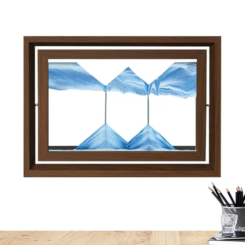 

Sand Art Liquid Motion 3D Dynamic Glass Deep Sea Sandscape Kinetic Wall Art Ocean Landscape Flowing Sand Frame Sea Glass Art For