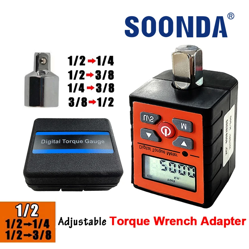 

Adjustable 1/2" 1/4" 3/8" Digital Torque Meter Tester Gauge Adapter 30 135 200N.m Measurement With Mechanical Wrench Accessories