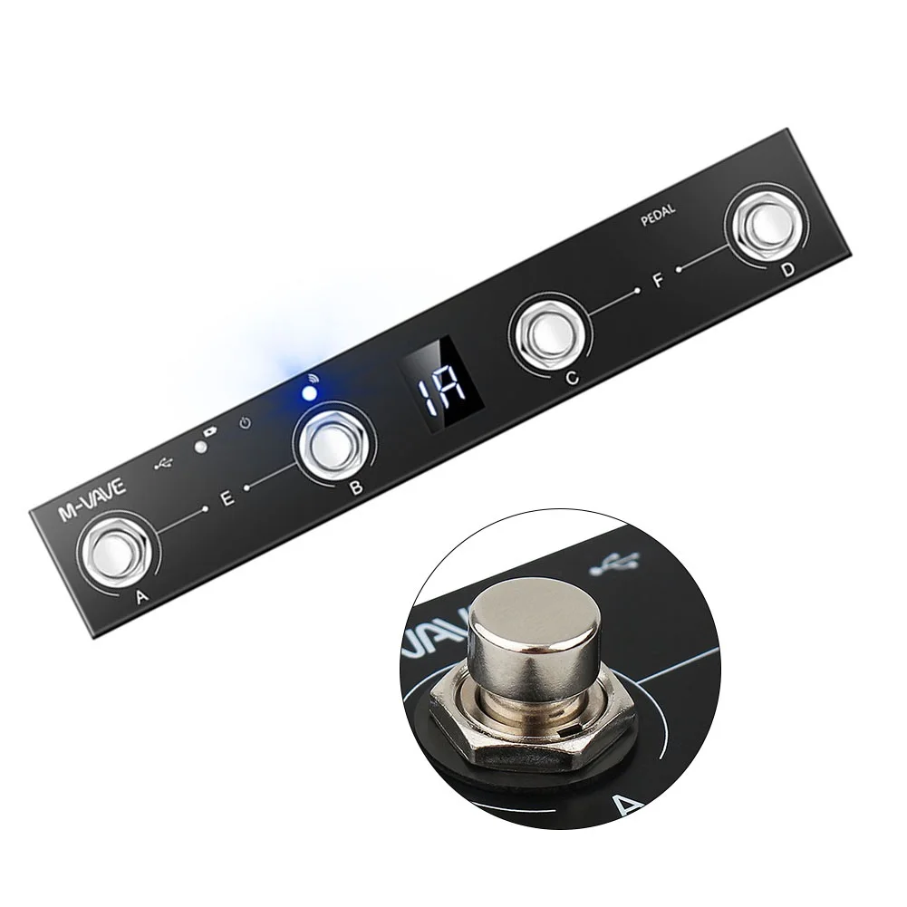 

1pc MIDI Footswitch Controller Metal Portable Midi Pedal Smart APP Control Compact Lightweight Music Instruments Accessories