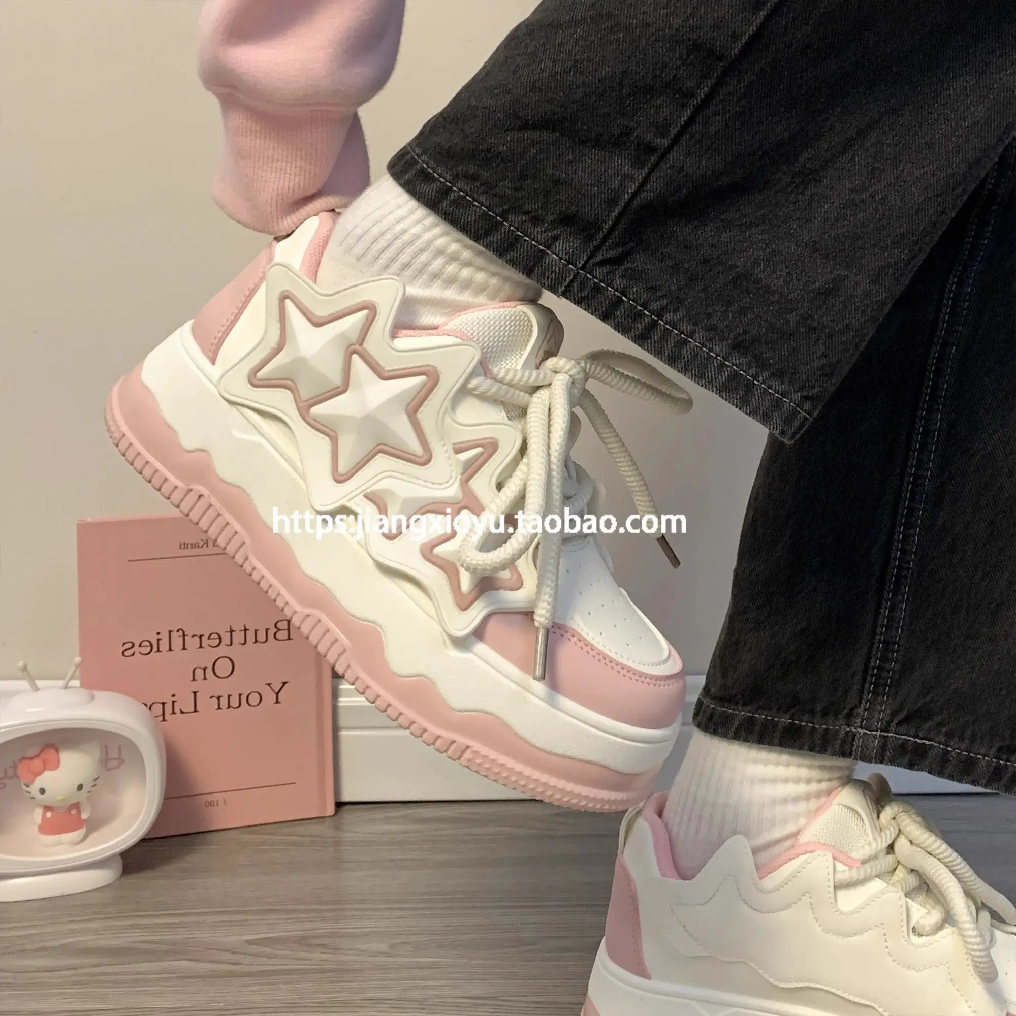 XINGX Women's 2024 Spring New Popular Niche Original Platform Casual Versatile White Shoes Fashion