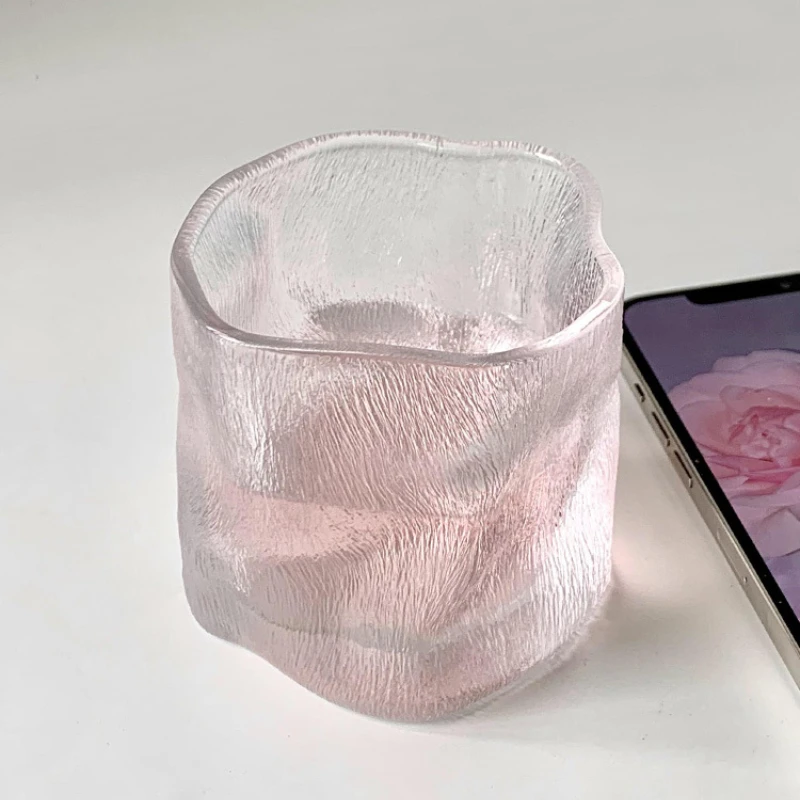 

Japanese Frosted Special-shaped Twist Water Cup Glacier Pattern Glass Home Drinking Mug Whiskey Wine 300ML Milk Coffee Cup