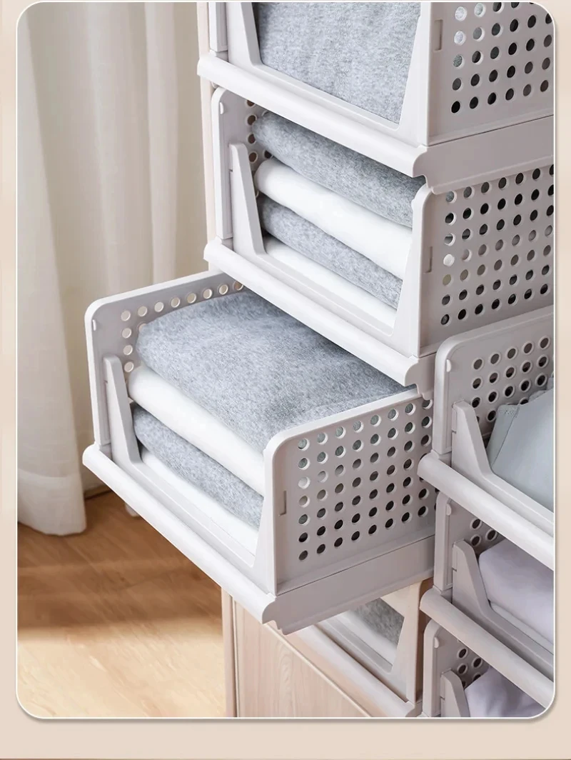 Stackable Plastic Drawers Organizing Boxes Partition Bedroom Office Organizers Closet Clothes Panties Folding Storage Box Home