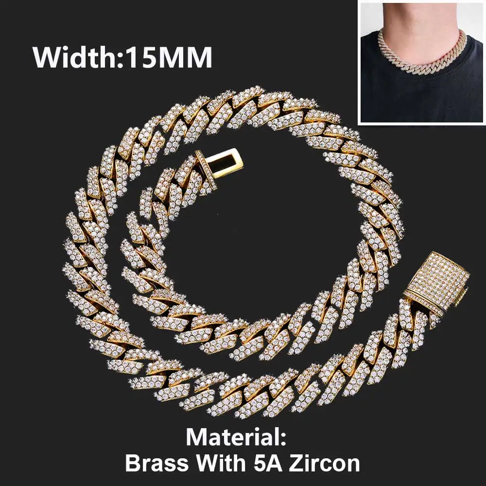 Collar De Cadena De Eslabones Cubanos De Miami En Oro Amarillo De 14 Quilates (10 Mm De Grosor, 45,7 Cm) - México