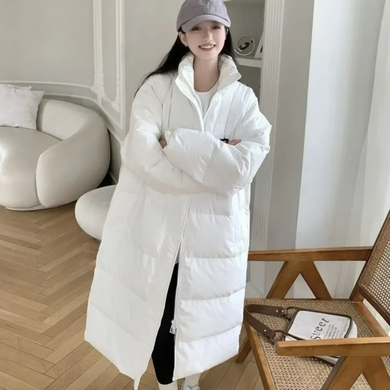 New Women Down Jacket Winter Coat Female Mid Length Version Parkas Thick Warm Outwear Leisure Time Versatile Overcoat 2024