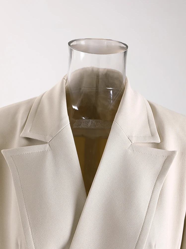 ジャケット・アウター LIDNM SHAWL COLLAR COAT Lsize silk mix sloped shoulder shawl collar sleeveless jacket
