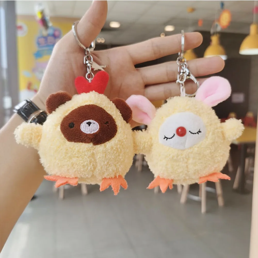 Gifts Car Accessories Rabbit PP Cotton Backpack Ornament Women Bag Pendant Key Holder Korean Style Key Chain Hanging Doll Model instagram creative cute keychain crystal rabbit doll key chain pendant girls bag accessories wholesale keyring small gifts