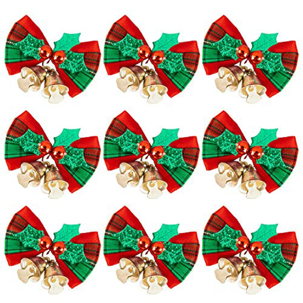 Description Picture 2 of item10PCS Christmas Tree Bow Christmas Ornaments Bell 4 Type Mix Home Garden Bows Christmas/Wedding Party Decoration