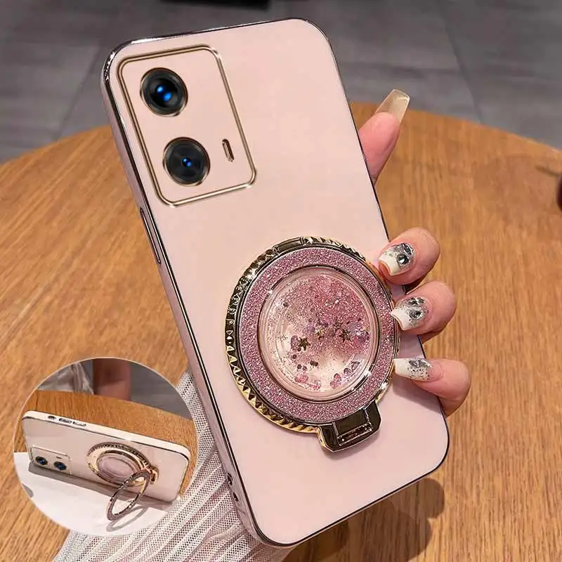 360° Circular Support Plating Phone Case with Radiant Design Elements
