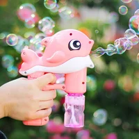 Bubble Gun Electric Automatic Soap Cute Bubbles Machine Kids Portable Outdoor Party Toy LED Light Blower Toys Children Gifts 1