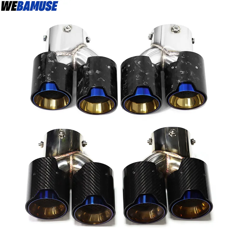 Car Exhaust Pipe Carbon Fiber Four Exhaust Tip For BMW M340i G20 G21-Muffler Tailpipe System