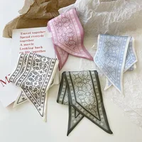 Cashew flower silk scarf, double-sided printed headband, ins decoration, versatile triangle scarf accessories - Image 2