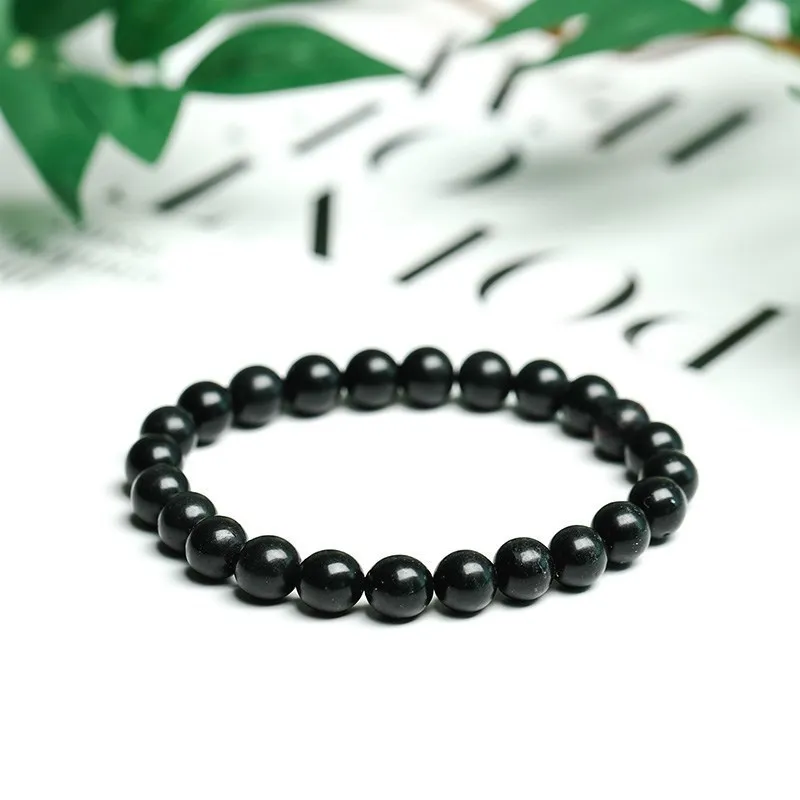 JD Natural Black Shungite Magnetic Graphite Beaded Bracelet Women Men Health Care Minerals Bangles Healing Meditation Jewelry