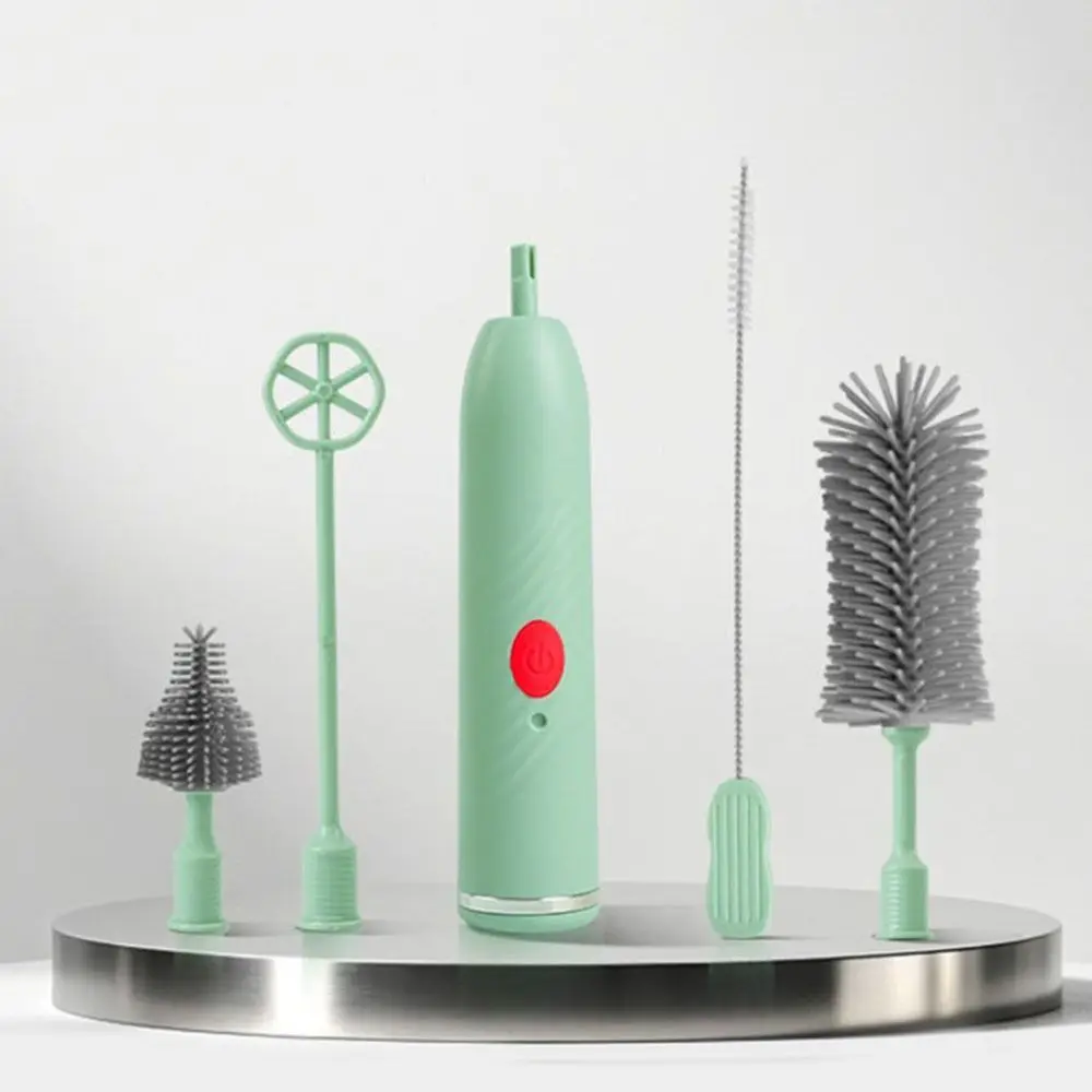 Portable Silicone Baby Bottle Straw Cleaner Long Handled Flexible Brushes Cleaning Brush Set Waterproof Nipple Brush Travel