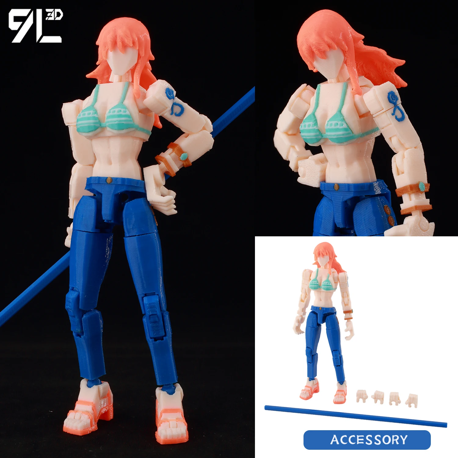9L 3D Titan Dummy13 Anime Collectible Toy-One Piece Nami Poseable
