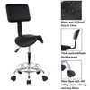 KKTONER Saddle Stool with Foot Rest PU Leather Swivel Adjustable Rolling Stools with Back Support Facial Salon Kitchen Chair 3