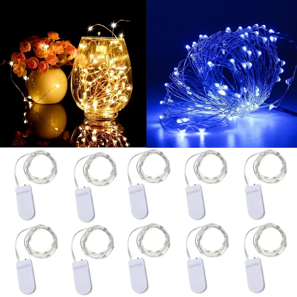 10pcs 6pcs Copper Wire LED String Lights Holiday Fairy Lights Garland Christmas Tree Decor Wedding Party DIY Natal Navidad 2022 mini led copper wire string lights holiday fairy lights garland christmas tree decor wedding party diy natal navidad 2023