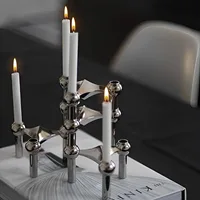 Modular Metal Candle Holder Interconnectable Geometric Candelabra for Stick Skinny Home Dining Table Decor Wedding Centerpiece 2