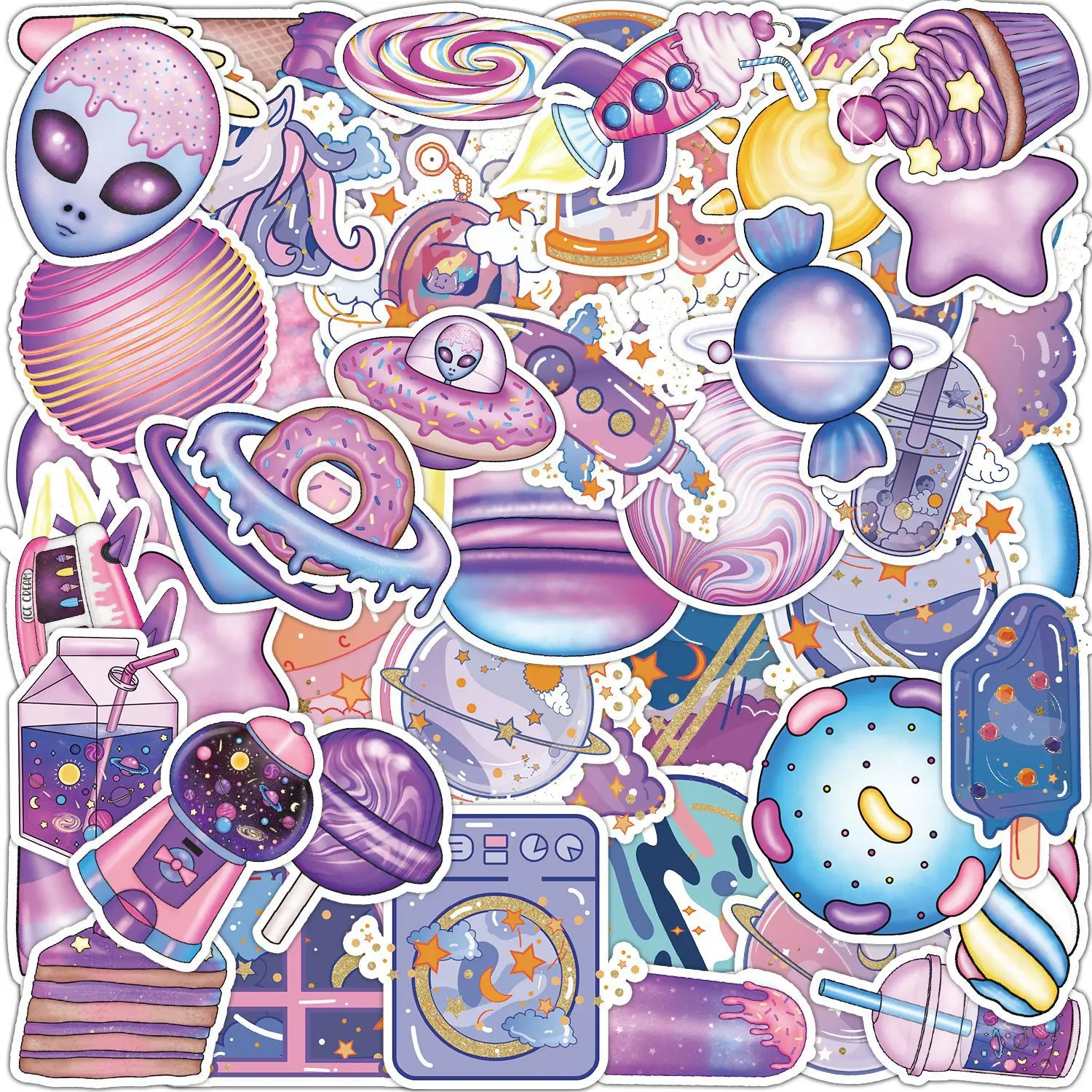 

10/30/50pcsFantasy Universe Graffiti Sticker Notebook Car Bicycle Travel Luggage Refrigerator Vinyl Children's Candy Sticker Toy