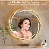LUVODI 80cm Circle Illuminated Bathroom Backlit Mirror Wall Hang LED Lighted Bathroom Vanity Mirror Anti-fog - Image 5