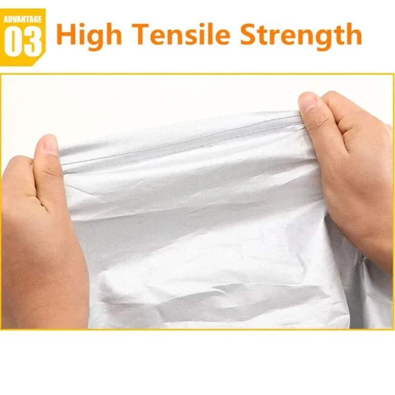 Car Cover Exterior Double Color Cover Sunshade Dustproof Protection with Reflective Strips Universal for Hatchback Sedan SUV — view 4