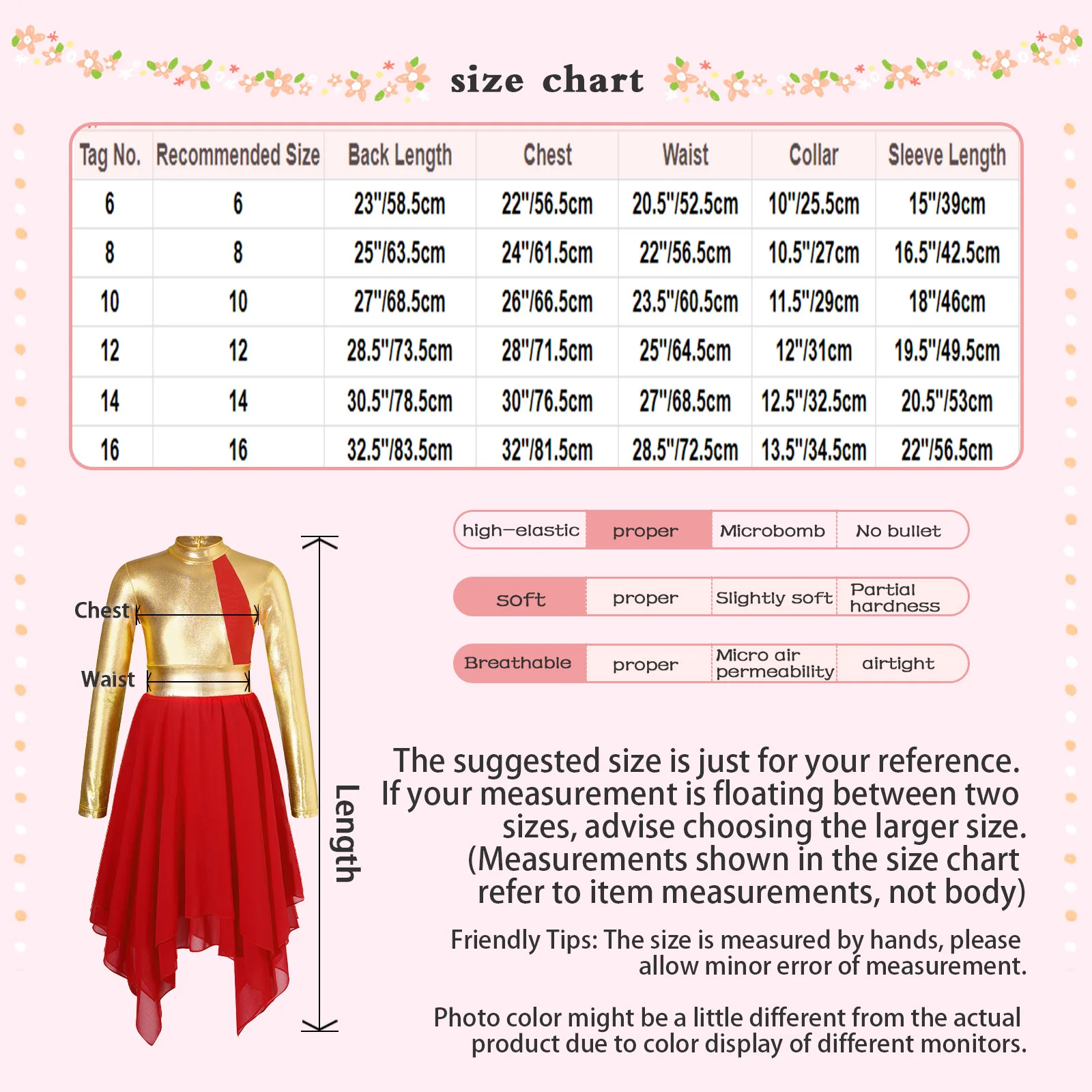 Toddler Girls Contemporary Ballet Lyrical Dance Dress Costumes Long Sleeve Kids Dancewear Praise Church Lyrical Christian Dress