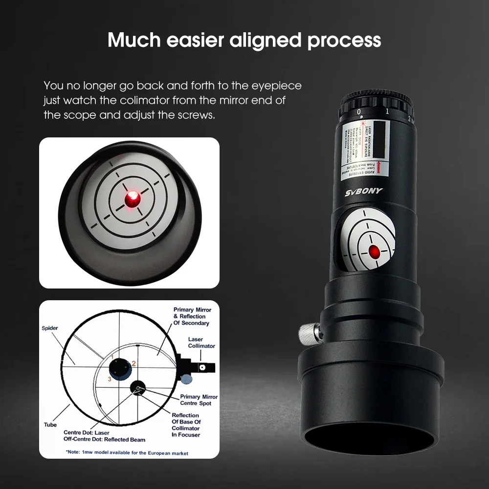 Lazer kollimatör kullanarak teleskop hizalamasını ayarlayan kullanıcı