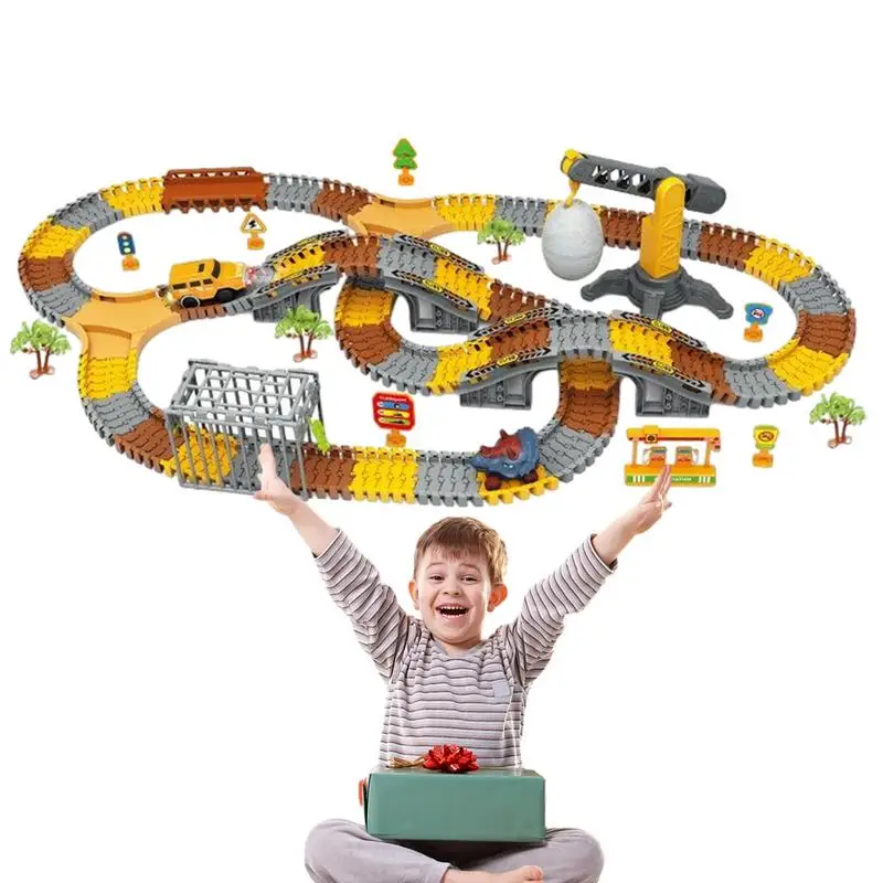 

Toy Car Race Track Puzzle Dinosaur Toy Car Tracks Rail Car Track Toy Car Track Playset Montessori Educational Toy For Christmas