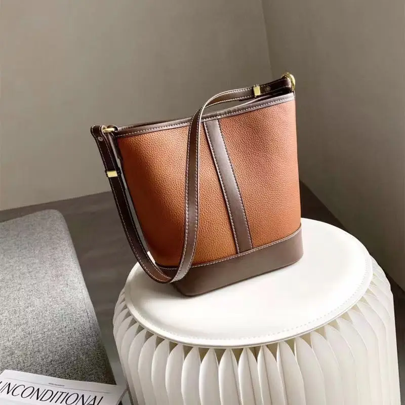 Cheap 2023 New Designer Pu Leather Bucket Cross Body Bag Women Luxury