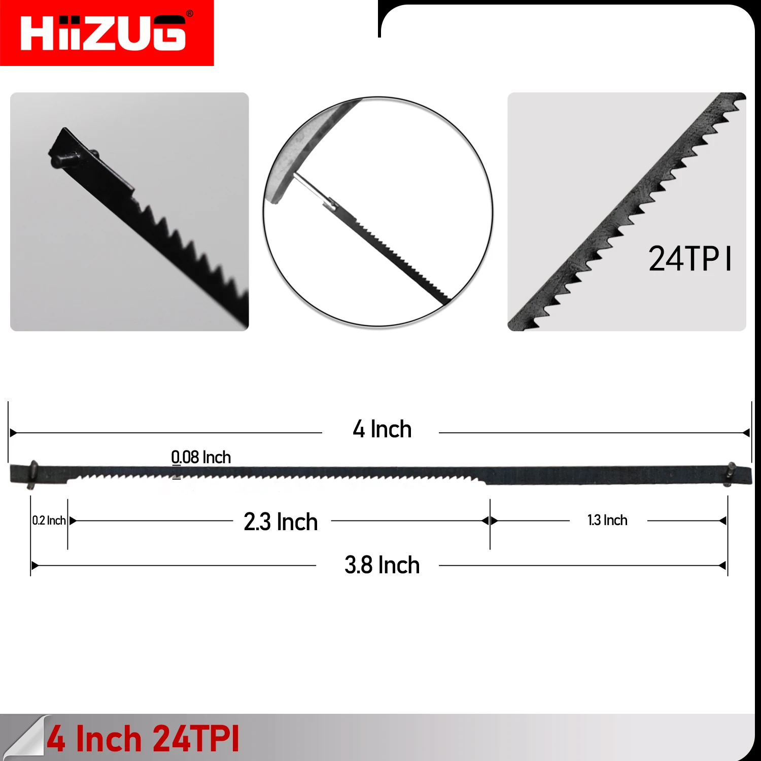 4-Inch 105mm Scroll Blade Pin End 15TPI/18TPI/24 TPI -12 Pack for Dremel Moto-Saw MS20 MS20-01 MS51-01 MS53-01 and Jig Saws