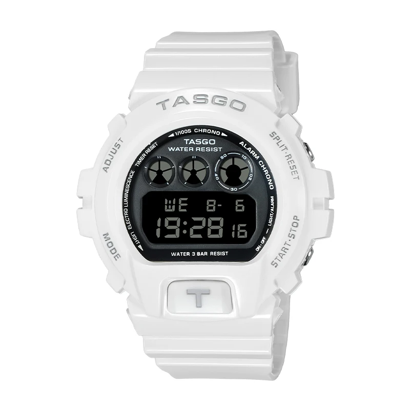 TASGO  T111 Sports Digital Quartz Men's Watch LED Auto Hand Lamp World Time Waterproof Oak Series