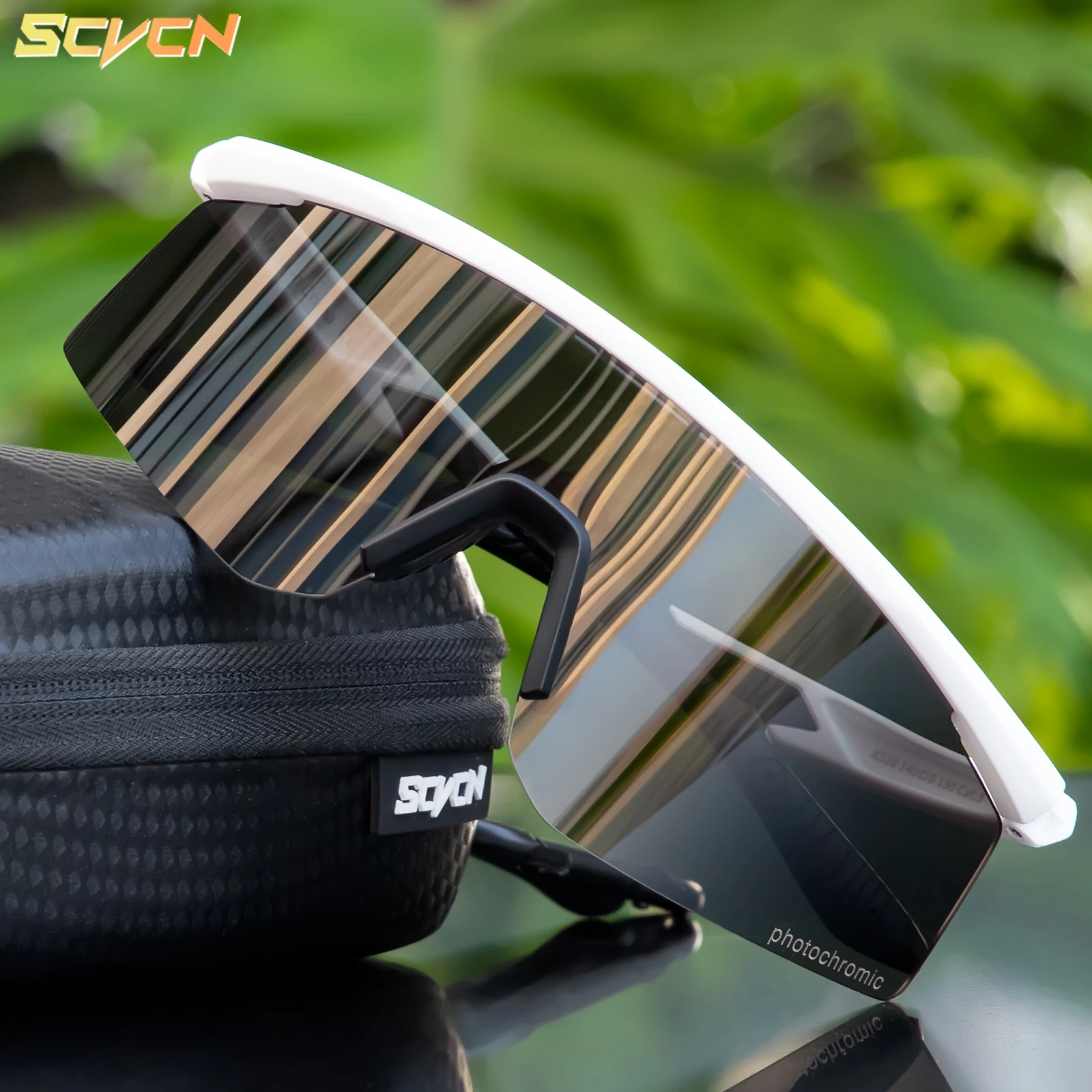 SCVCN Outdoor Photochromic Sunglasses Men Women Bicycl Cycling Glasses Sports MTB Driving Bike Eyewear Hiking UV400 Goggles New