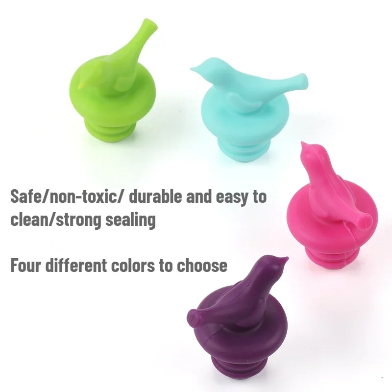 Creative Bird Design Wine Stopper Silicone Wine Cork Stopper Plug Cover Bottle Caps Bottle Pourer Stoppers wine stopper wine stoppers bottle pourer