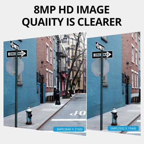 MISECU H.265 4K Ai POE 카메라, 5MP 8MP 양방향 통신, 인간 감지 야외 카메라, CCTV 시스템 감시 시스템용 2