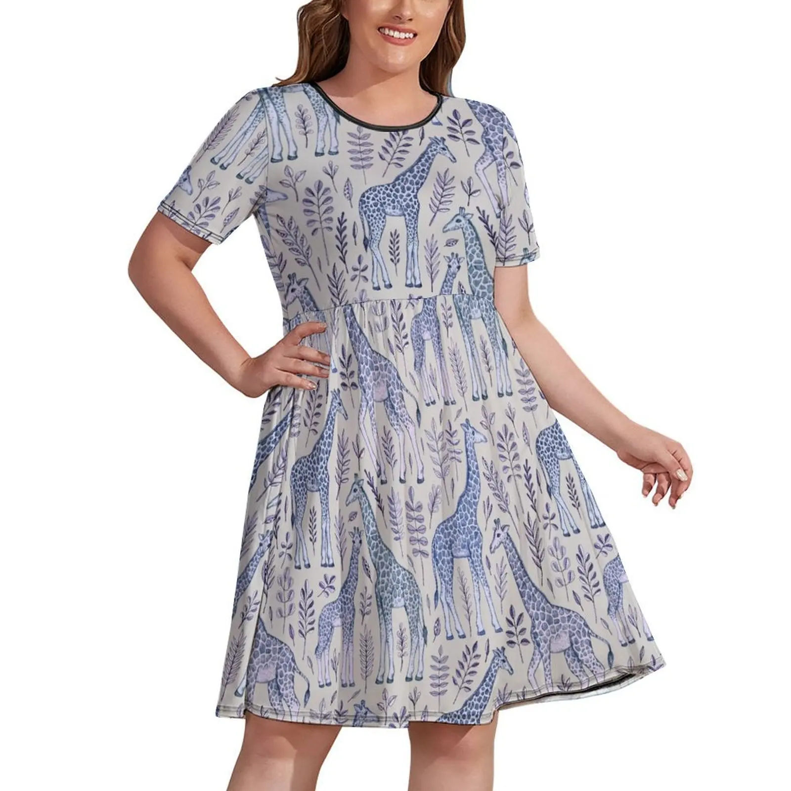 

Blue Giraffe Pattern Dress Clothing dress party evening elegant luxury celebrity