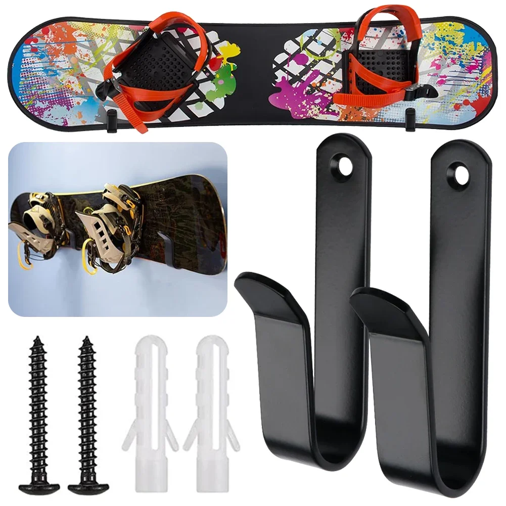 Horizontal Snowboard Wall Mount Clips 2Pcs snowboard wall mount clips Snowboard Wall Mount Clips Hanger for Ski Board Longboard