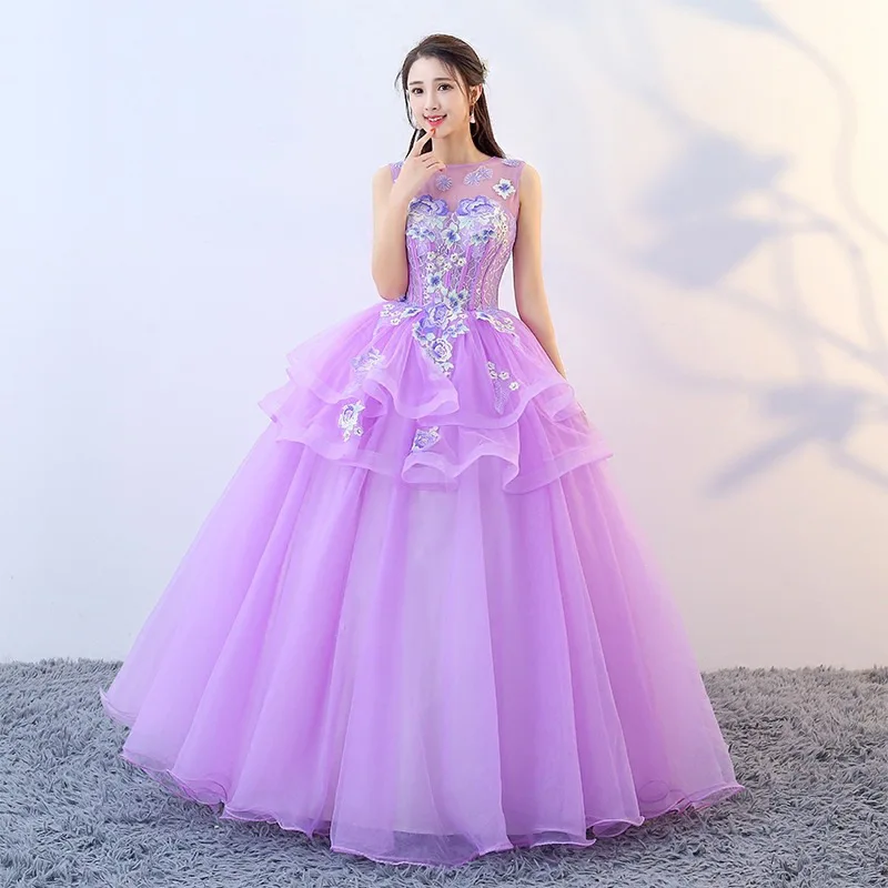 

Shiny Ball Gown Women Quinceanera Dresses Appliques Tulle Prom Birthday Party Gowns Formal Vestido De Anos 15