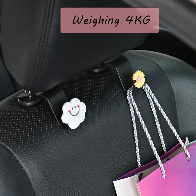 2Pcs Cartoon Creative Auto Seat Headrest Hook Storage Hanger Car Vehicle Back Seat Organizer Holder Car Interior Accessories