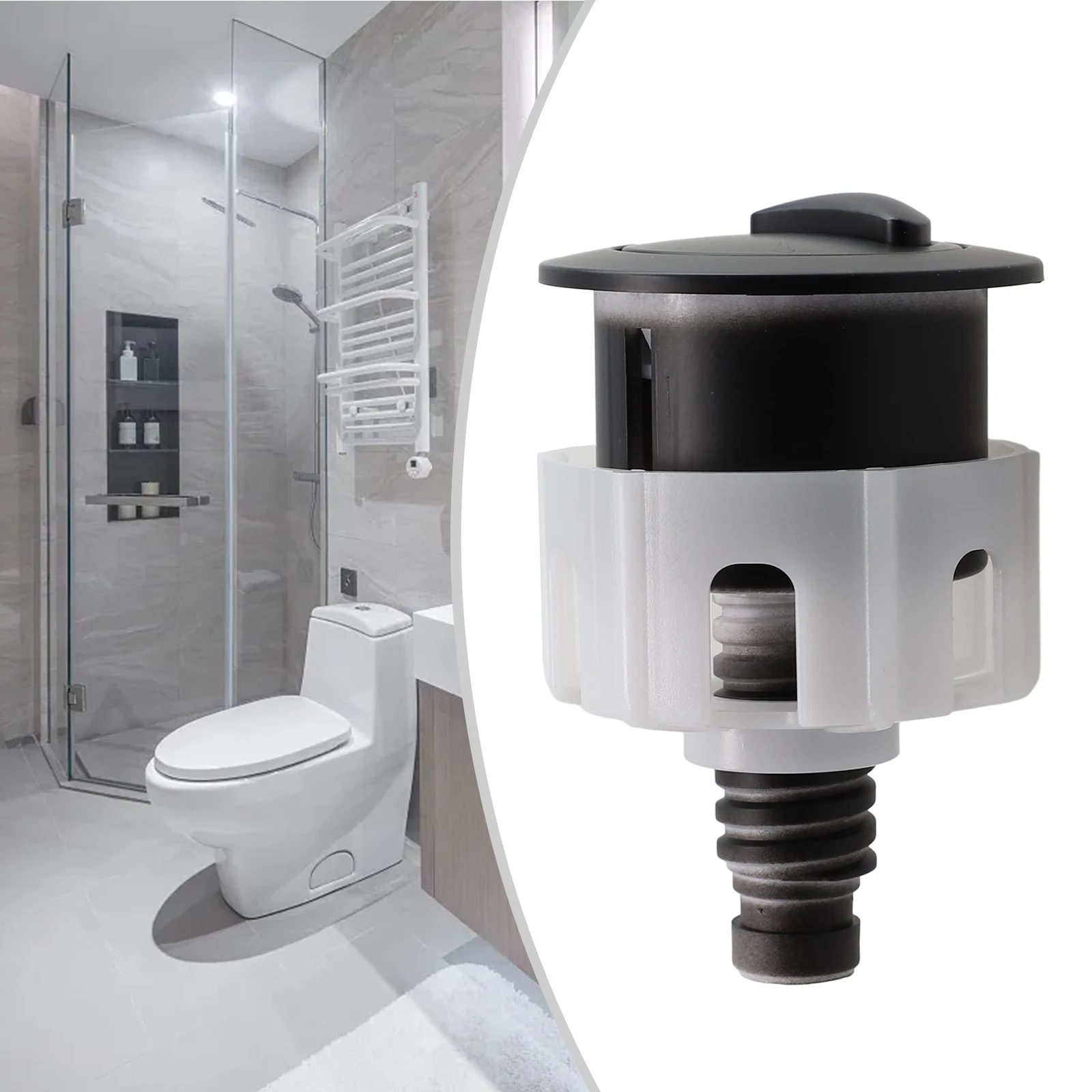 Toilet Flush Button Toilet Push Button ABS Dual Flush Water Saving Chrome For Cistern Tank 38-49mm Black Home Improvement Hardware
