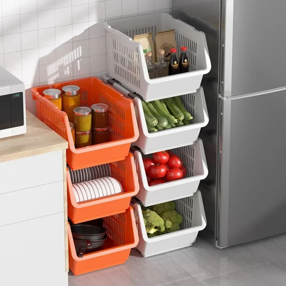 Kitchen Supplies Fruit Storage Basket Basket for Pantry Plastic BinsforOrganizingFood,Kitchen,BathroomEssentials，Spice Jar